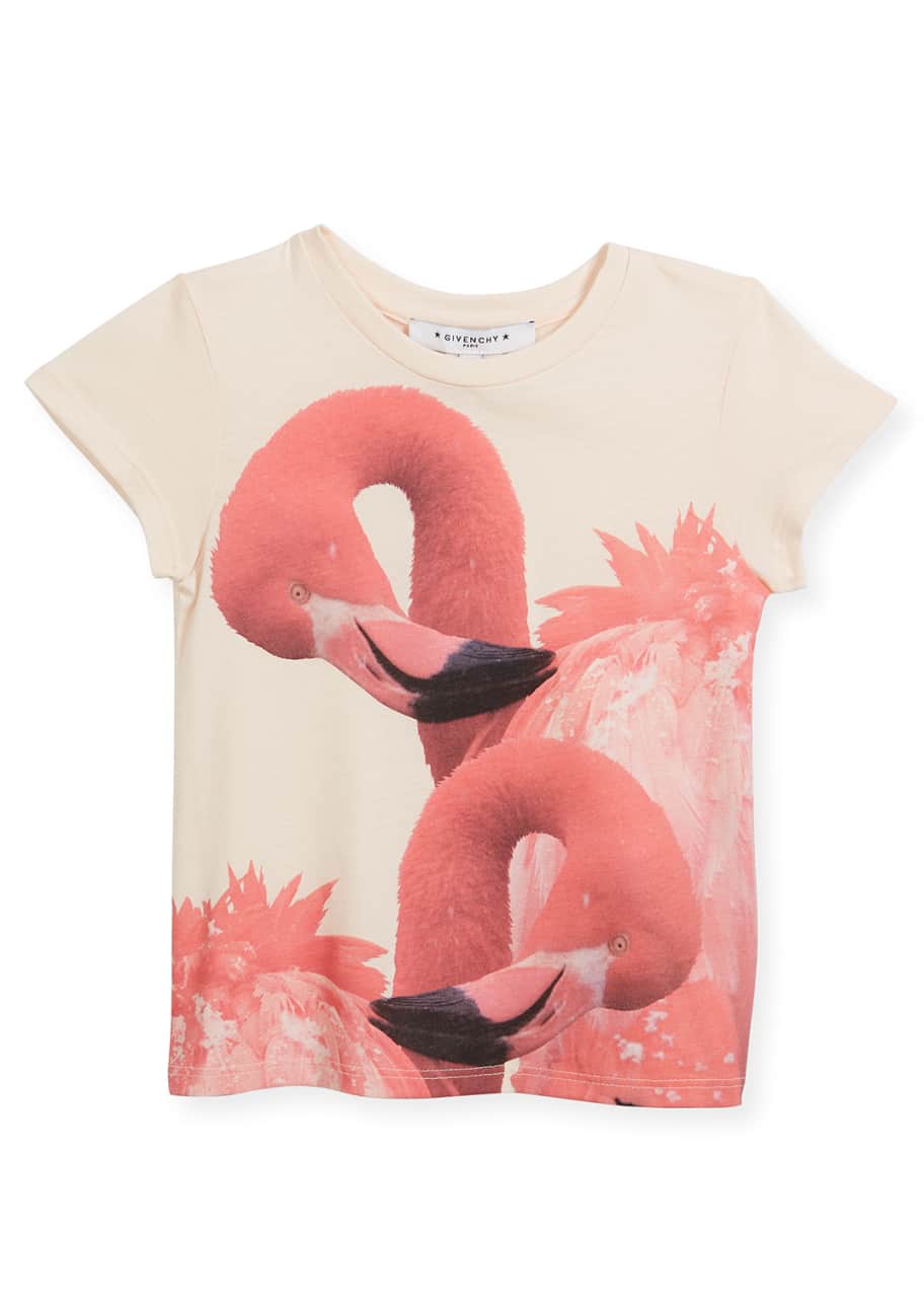 Image 1 of 1: Short-Sleeve Flamingos T-Shirt, Size 6-10