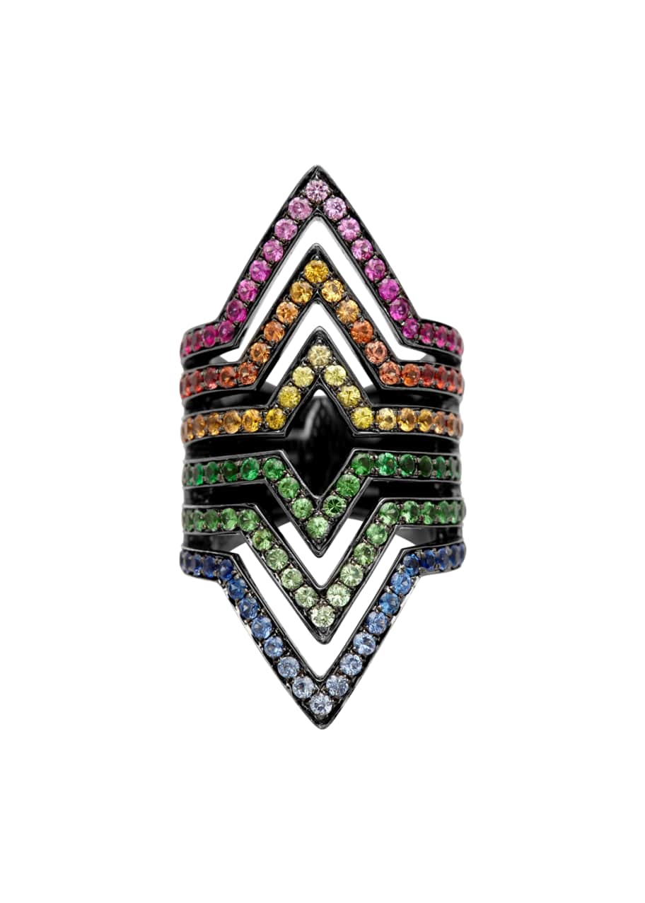 Lynn Ban Jewelry Psychedelic Double Vice MultiStone Ring Bergdorf Goodman