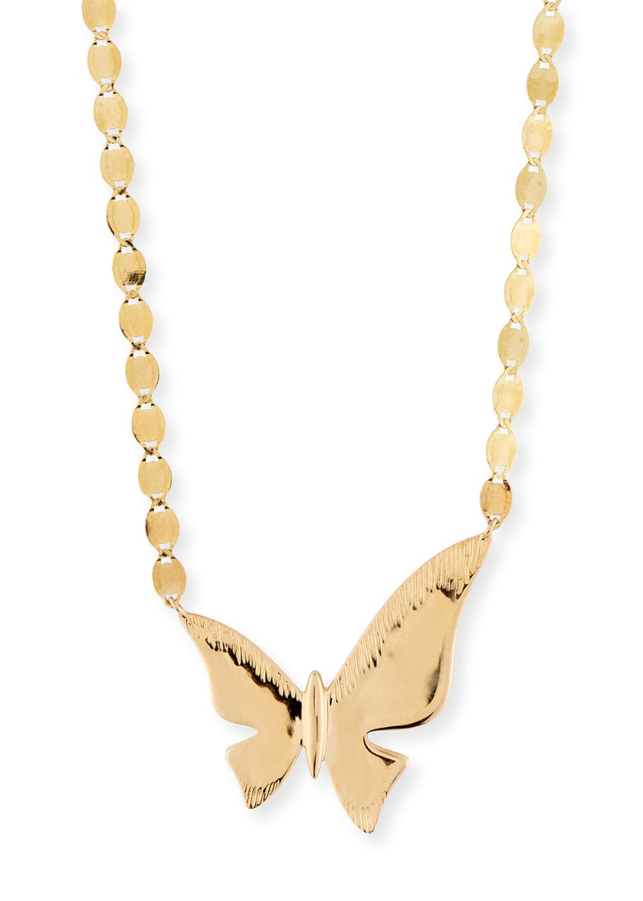 Large butterfly pendant necklace clearance