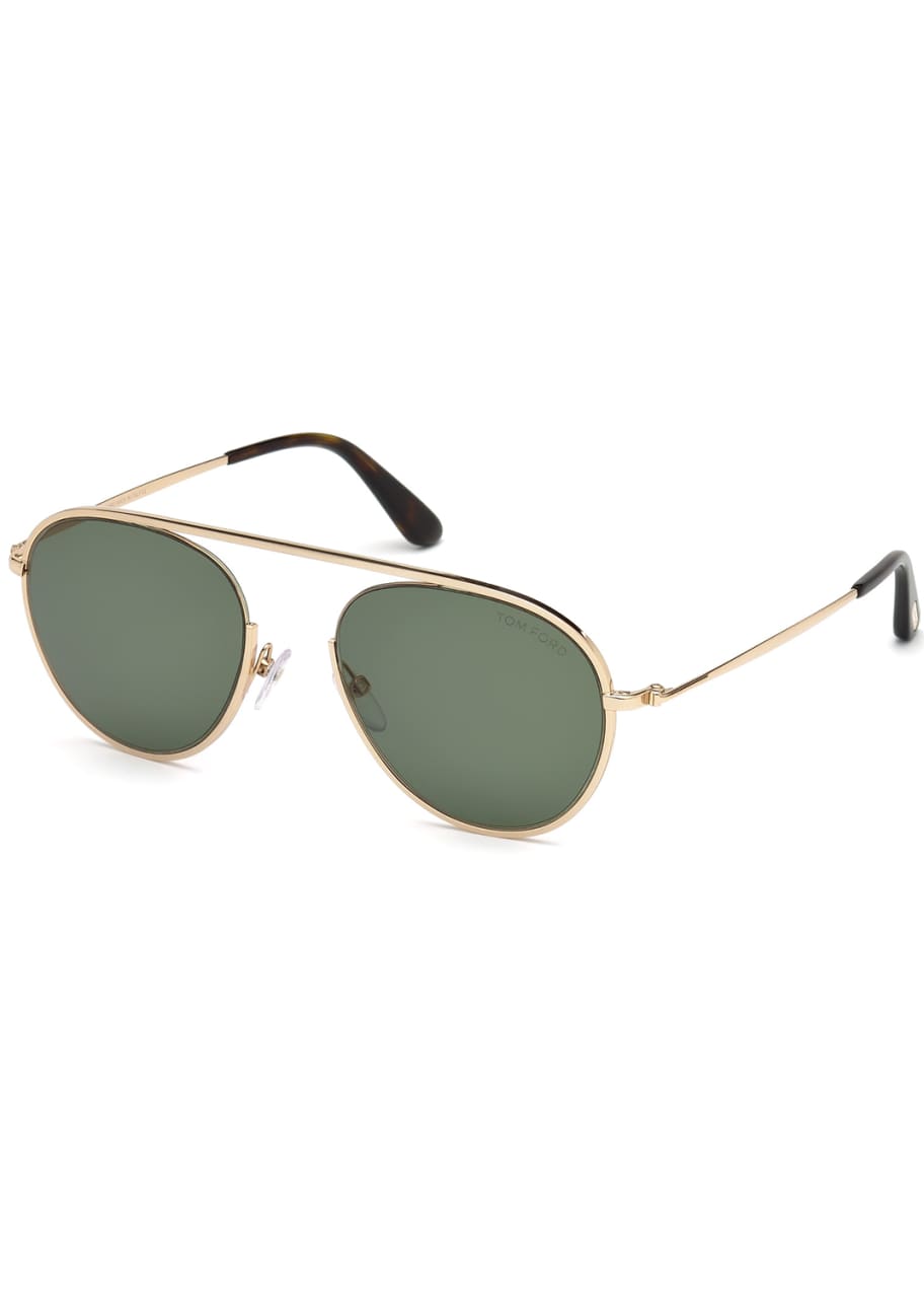 TOM FORD Keith Men's Round Brow-Bar Metal Sunglasses - Bergdorf Goodman