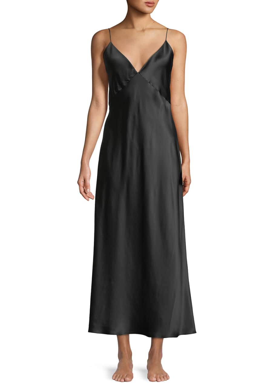 olivia von halle issa silk dress Issa Navy Slip Dress in Silk Satin