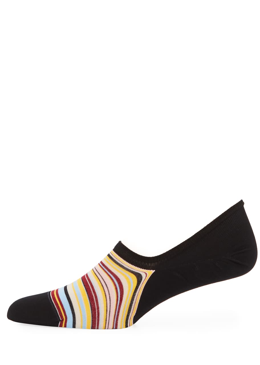Image 1 of 1: Striped Cotton-Blend No-Show Socks