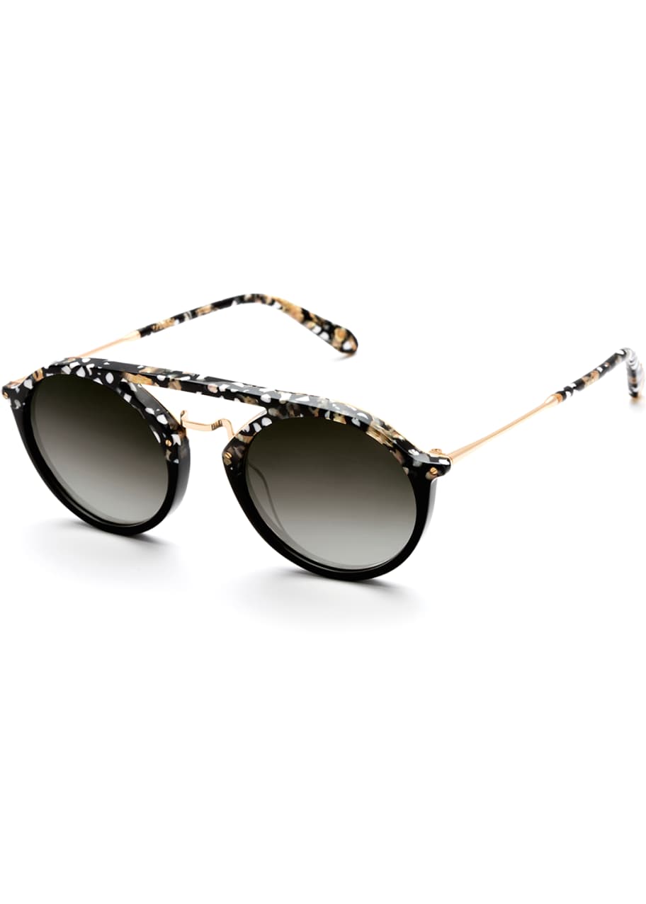 KREWE Marigny Acetate & Metal Round Sunglasses Bergdorf Goodman