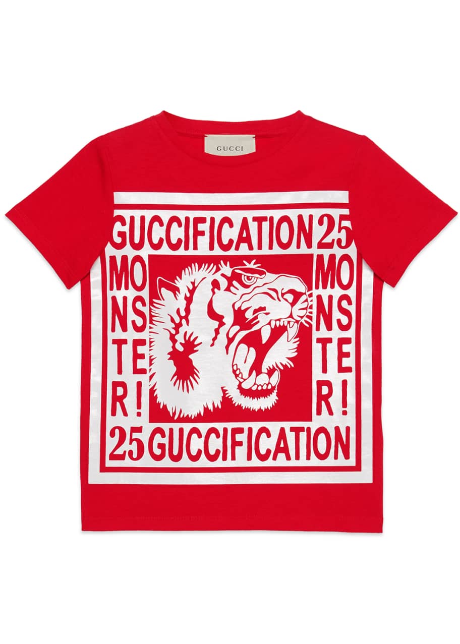 Gucci Guccification Monster & Tiger Print T-Shirt, Size 4-12