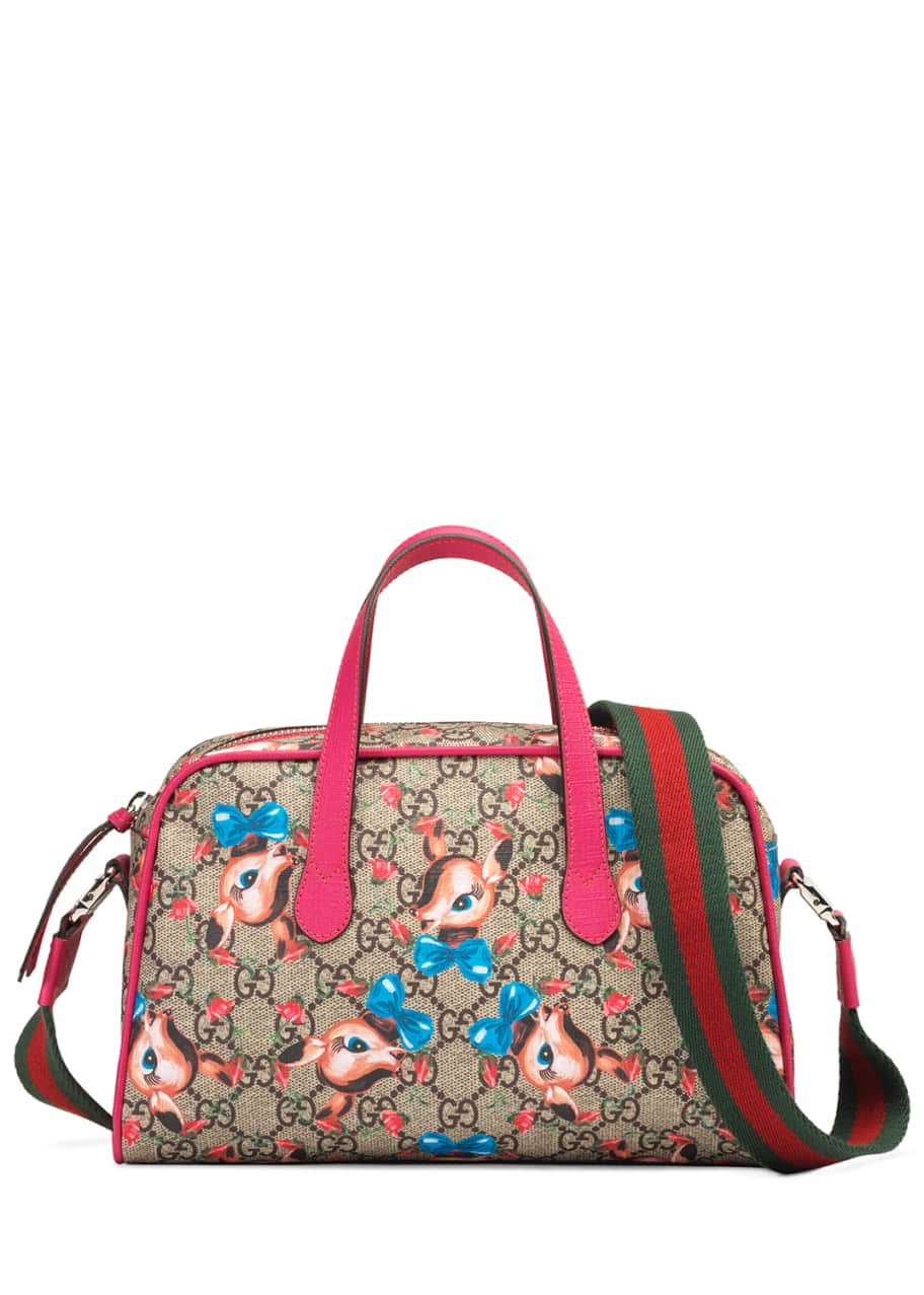 Gucci Gg Supreme Diaper Bag in Pink