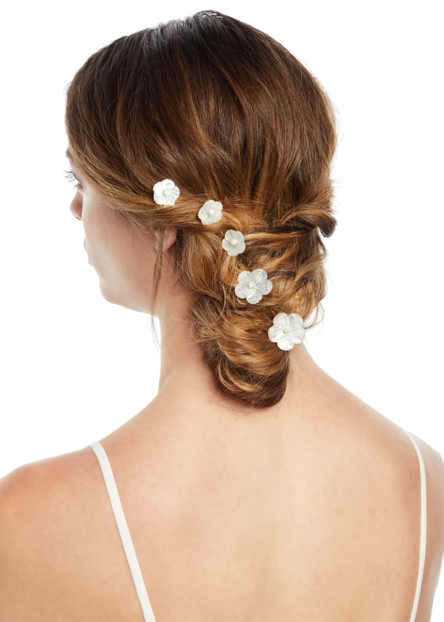 Jennifer Behr Carolina Mother of Pearl Bobby Pins Set of 5