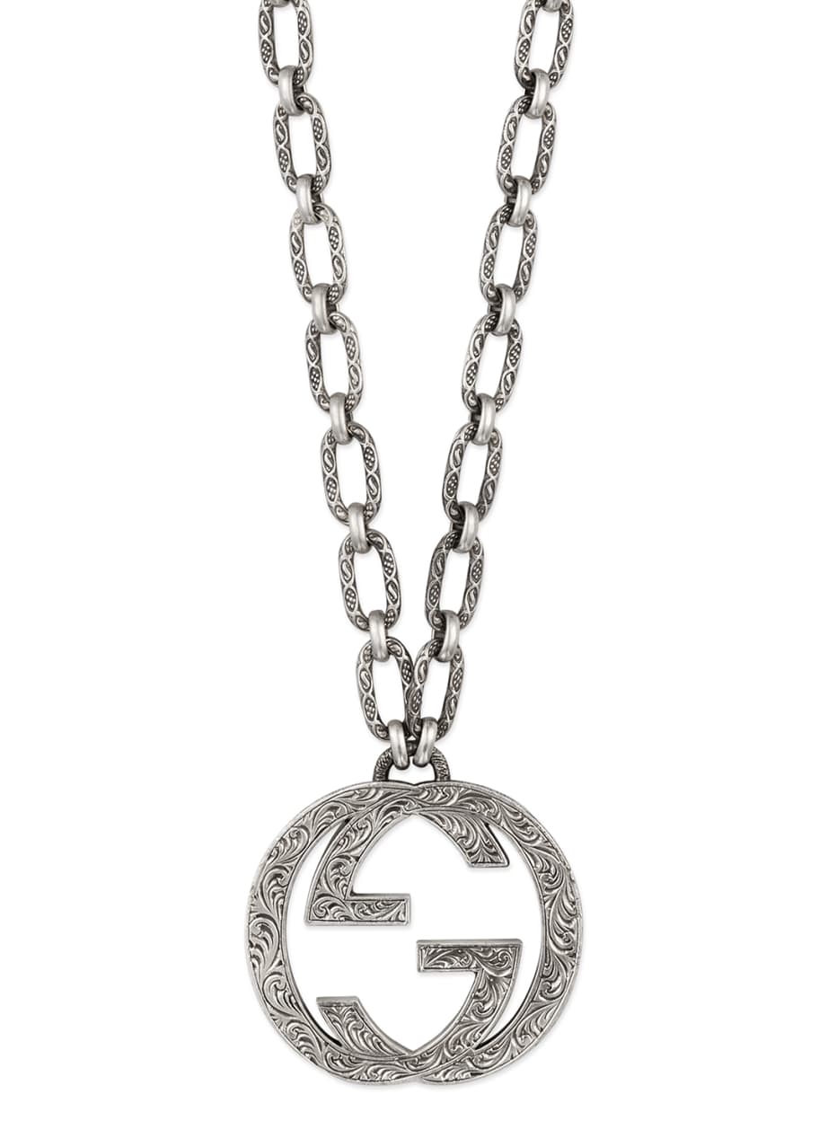 Gucci Men's Silver Interlocking G Pendant Necklace - Bergdorf Goodman