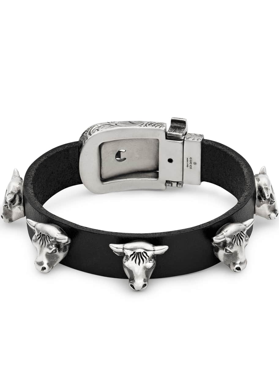 Gucci mens leather bracelet discount