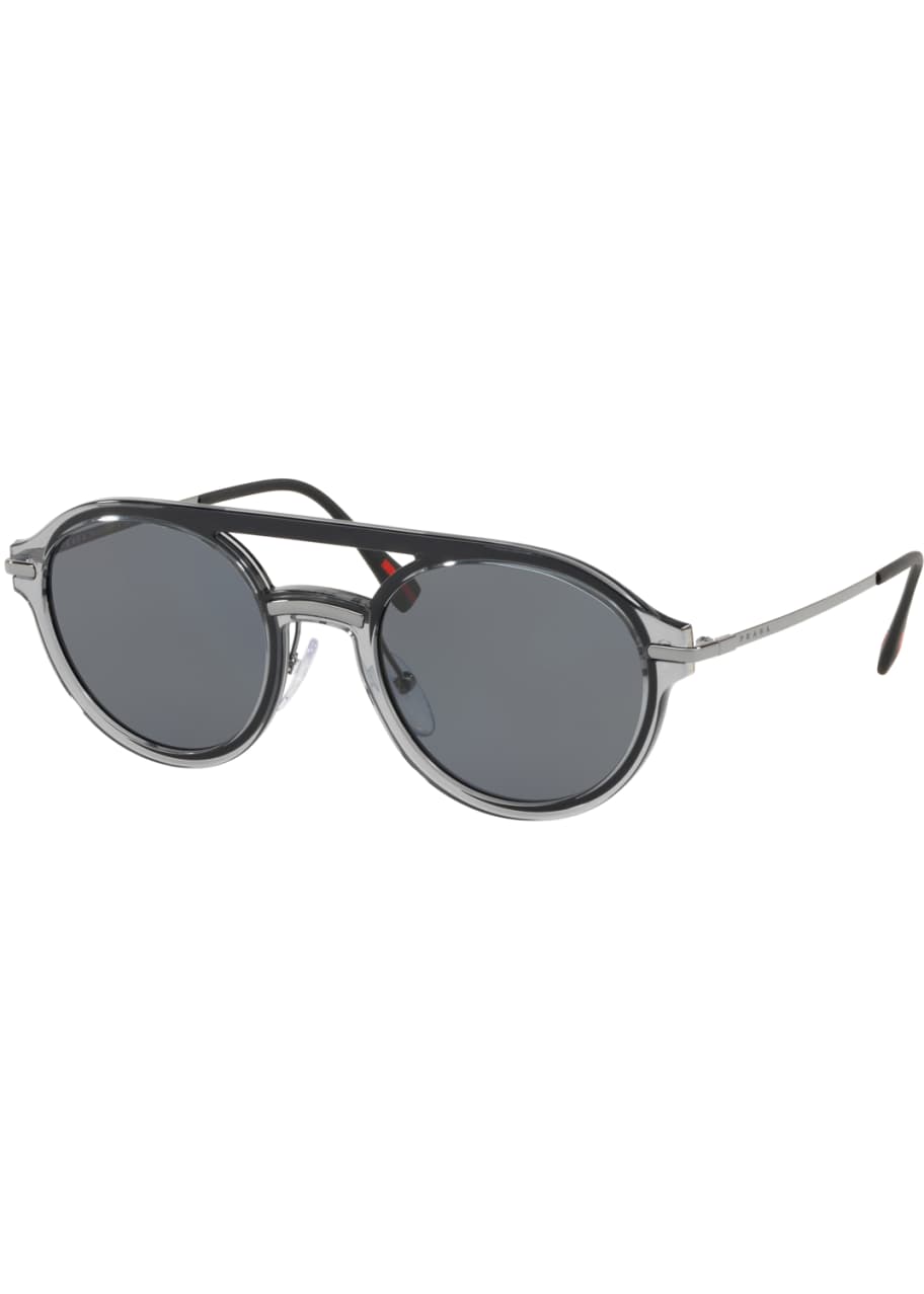 Prada Men s Round Plastic Polarized Sunglasses Bergdorf Goodman