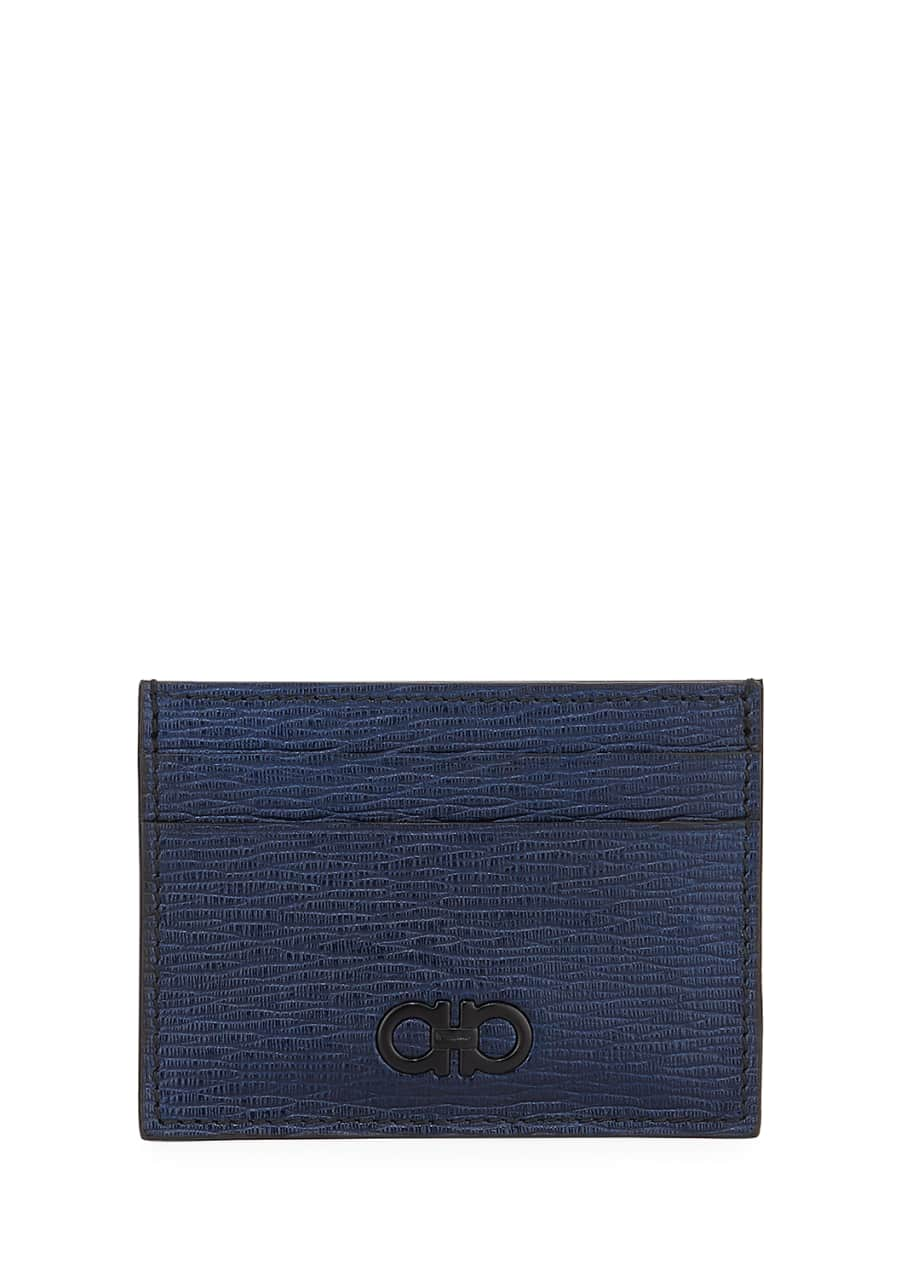 Ferragamo Man Cut Out Credit Card Holder Testa di Moro/Lapis Lazuli