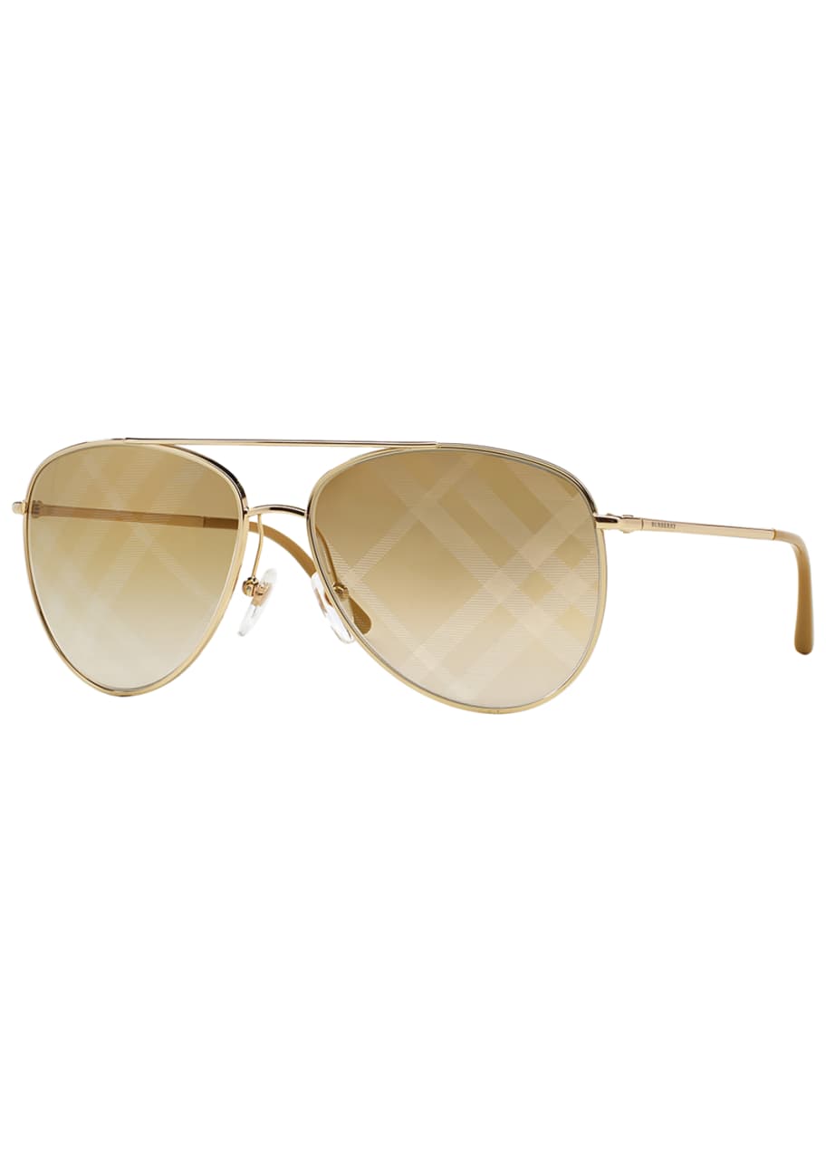 Burberry gold aviator sunglasses clearance