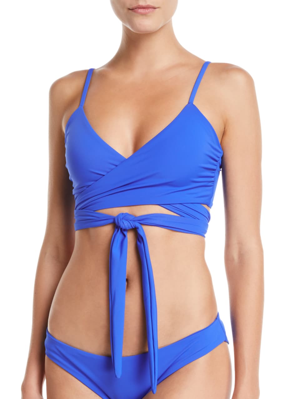 Mila Solid Wrap Bikini Top