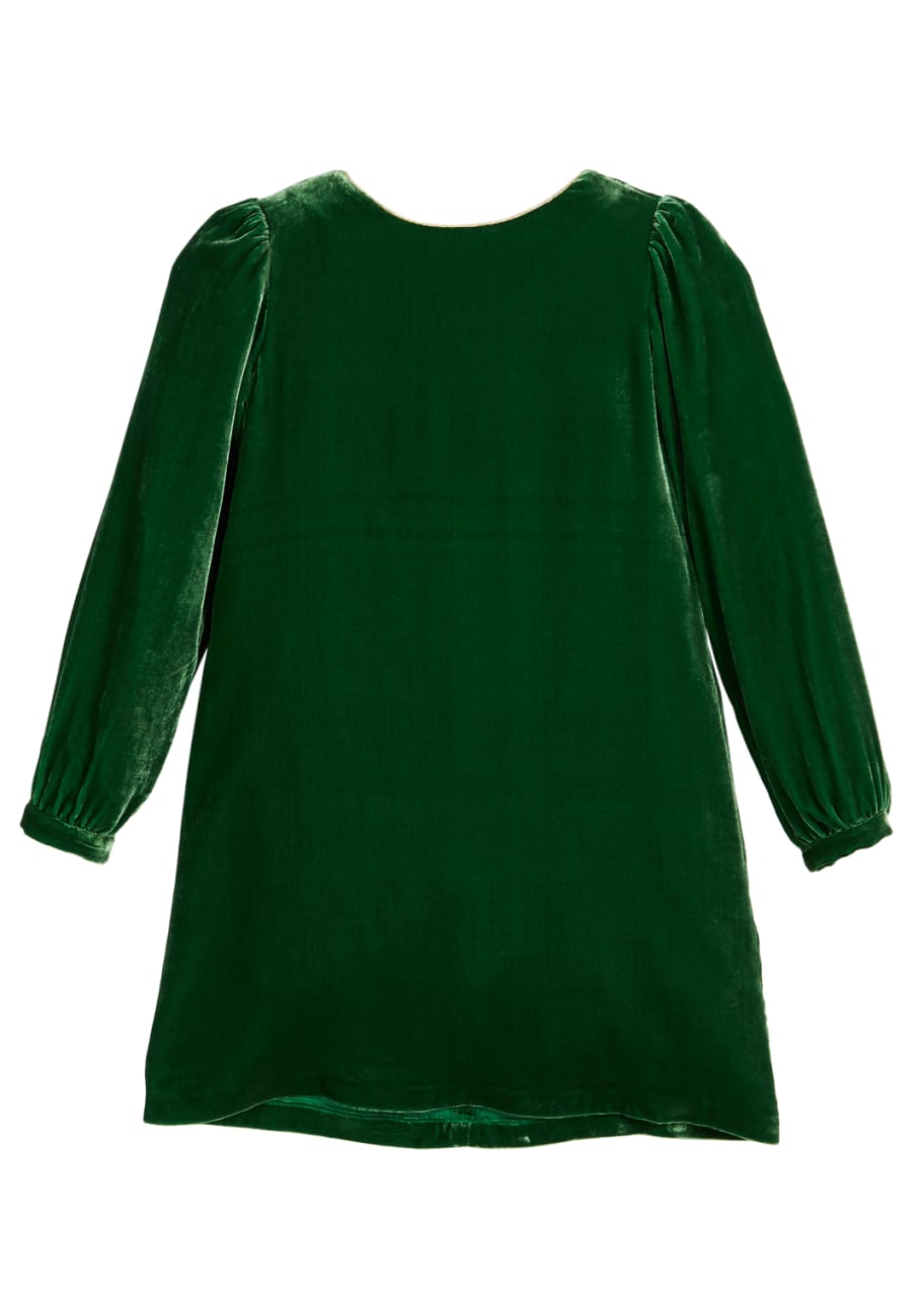 Image 1 of 1: Jane Long-Sleeve Velvet Dress, Size 2-14