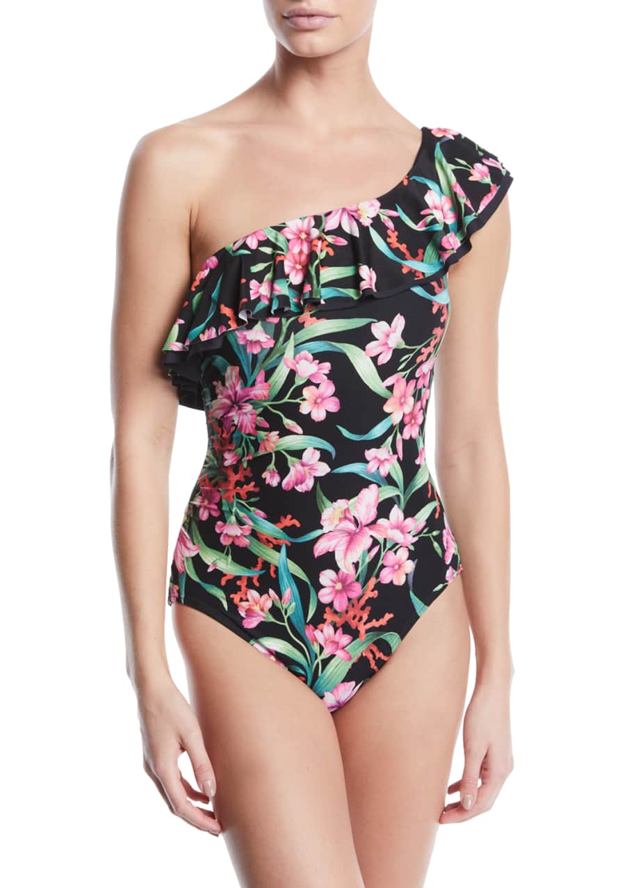 Carmen marc valvo one shoulder one piece swimsuit 2025