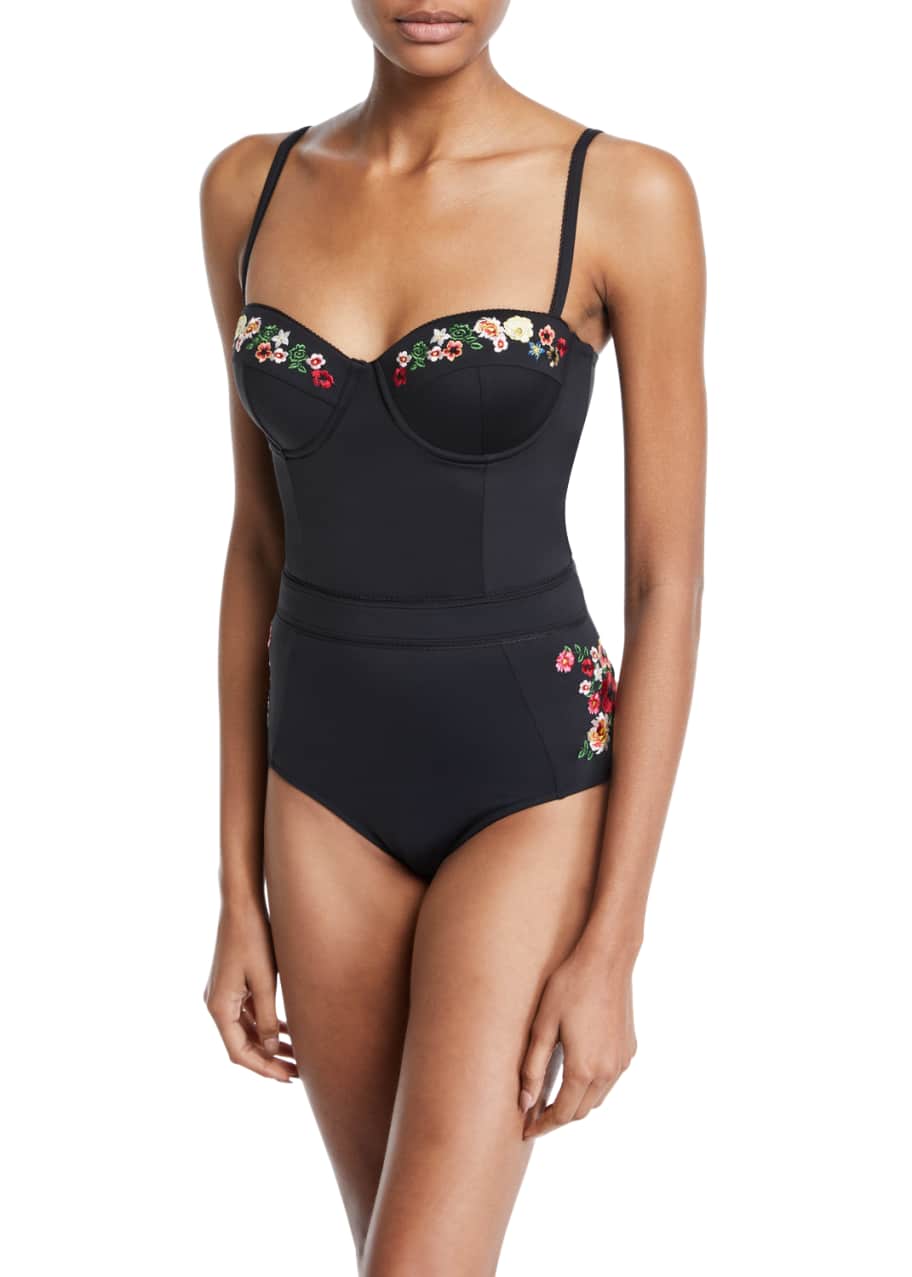 Johnny Was Haley Floral Corset OnePiece Swimsuit Bergdorf Goodman