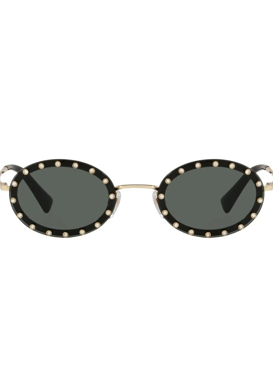Valentino Garavani Crystal Embellished Oval Sunglasses  display picture 1