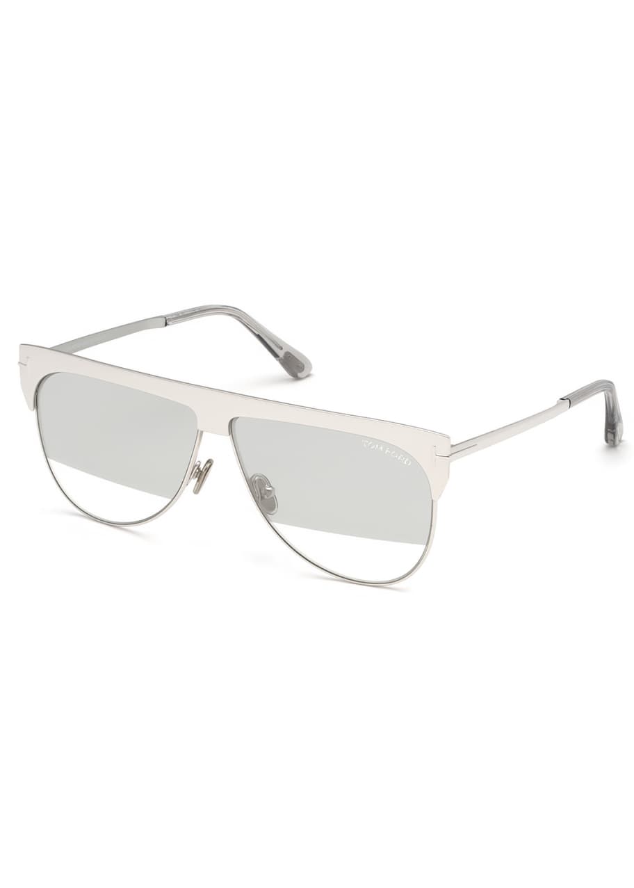 TOM FORD Winter Two-Tone Mirrored Aviator Sunglasses - Bergdorf Goodman