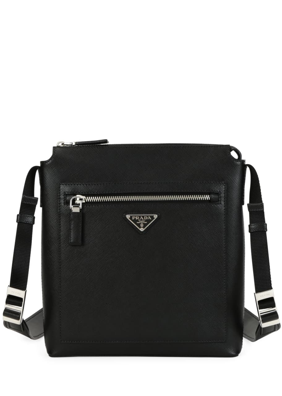Prada Men s Saffiano Leather Travel Crossbody Bag Bergdorf Goodman