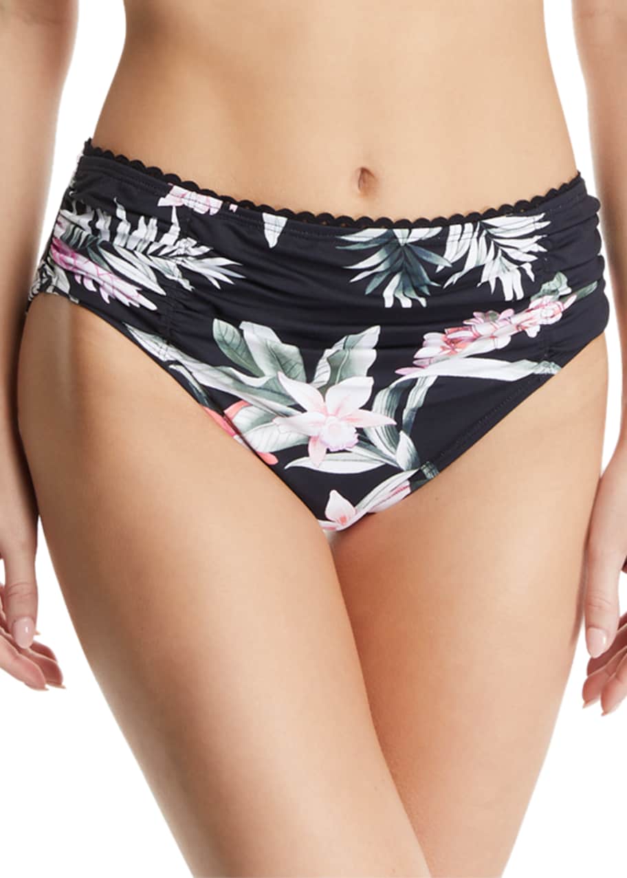 Ginger Flowers High Waist Hipster Swim Bottoms