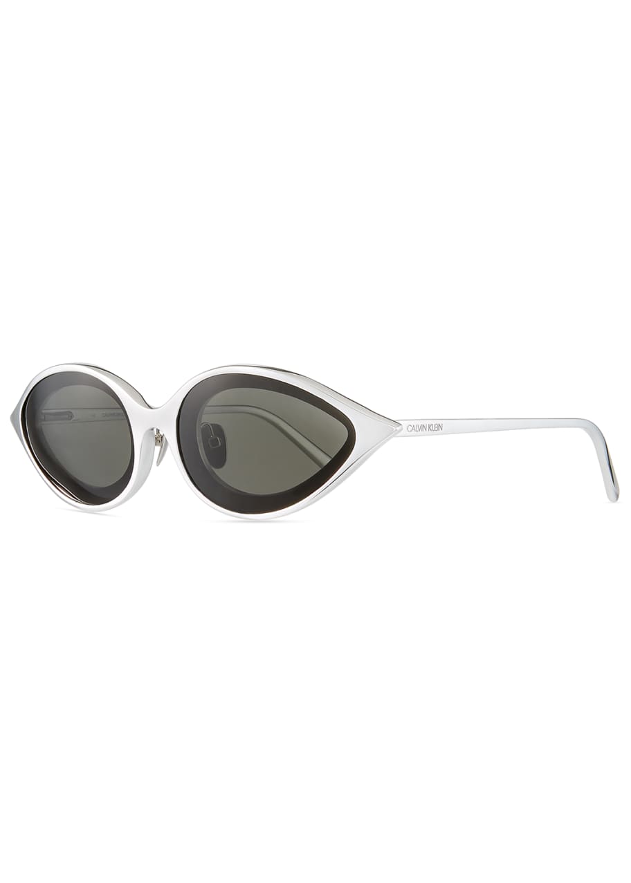 CALVIN KLEIN 205W39NYC Aluminum Oval Sunglasses - Bergdorf Goodman