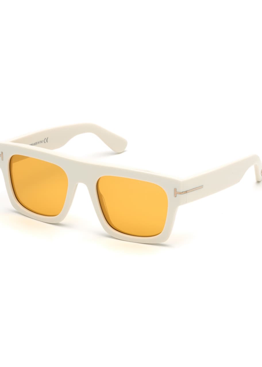 TOM FORD Men's Fausto Thick Plastic Sunglasses, White - Bergdorf Goodman