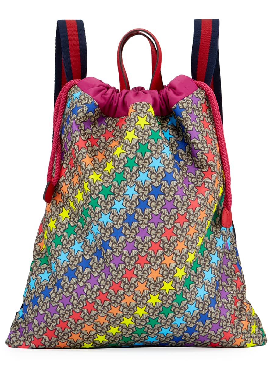 Gucci Kids Colorful Stargirl GG Supreme Drawstring Backpack