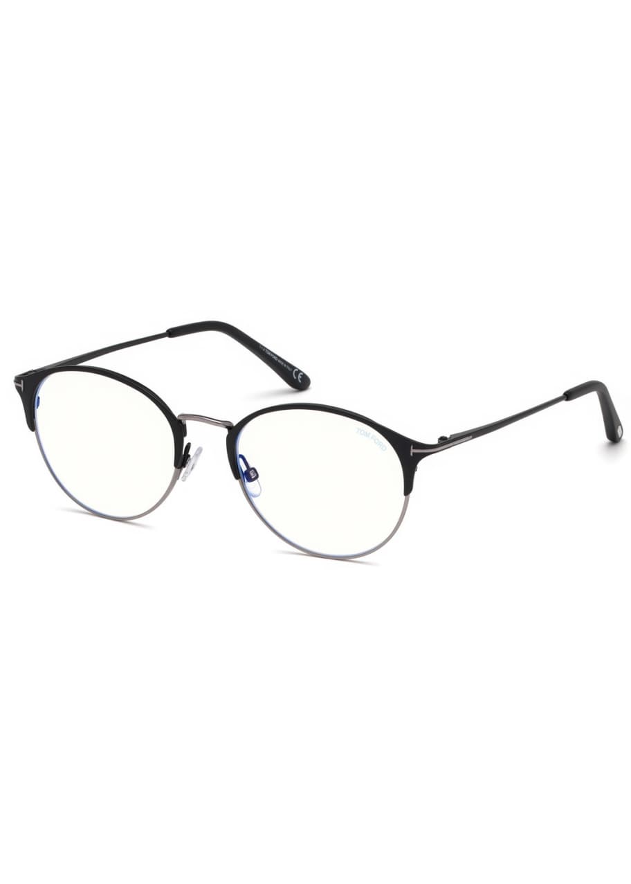 TOM FORD Men's Round Metal/Plastic Half-Rim Optical Glasses - Bergdorf  Goodman