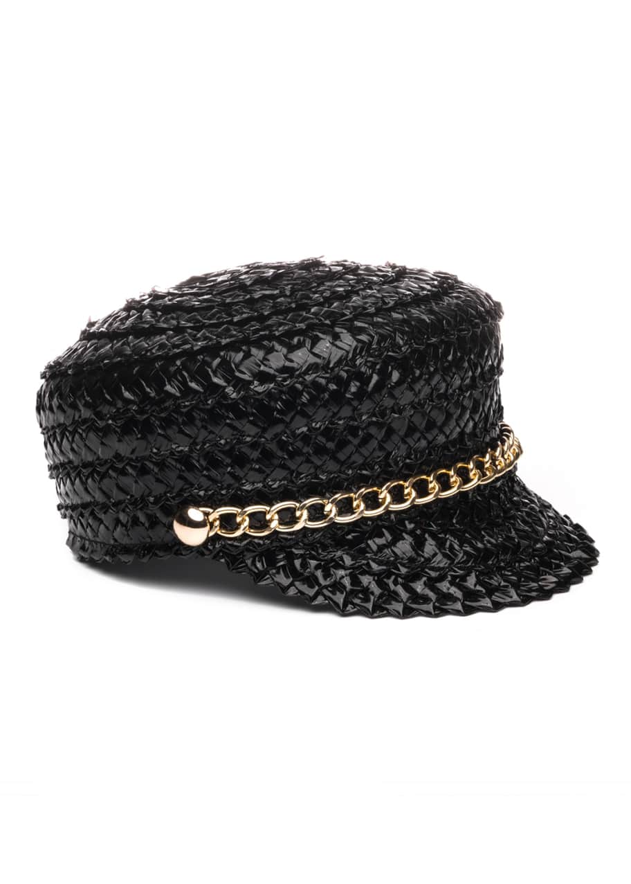 Eugenia Kim Sabrina Lacquered Braid Newsboy Hat Bergdorf Goodman