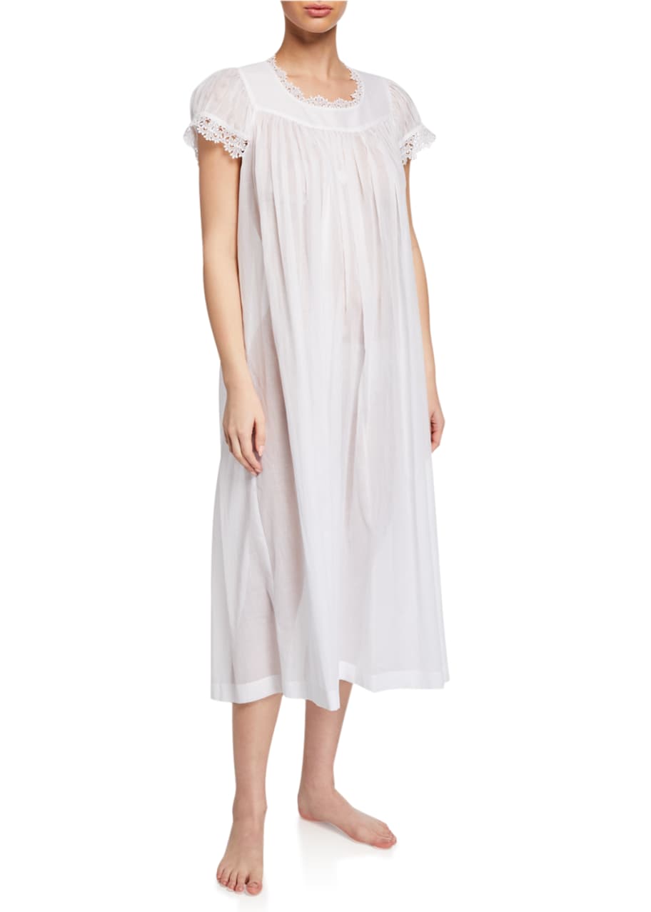Image 1 of 1: Miri Scoop-Neck Cap-Sleeve Nightgown