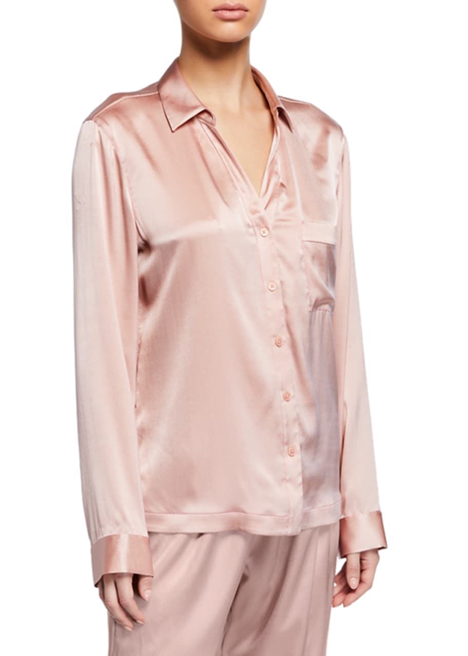 Skin Renata Silk Pajama Top Bergdorf Goodman