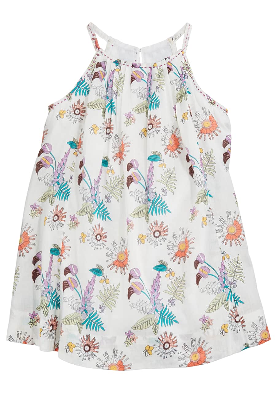 Velveteen Gaia Floral Pleated Halter Dress, Size 3-24 Months - Bergdorf ...