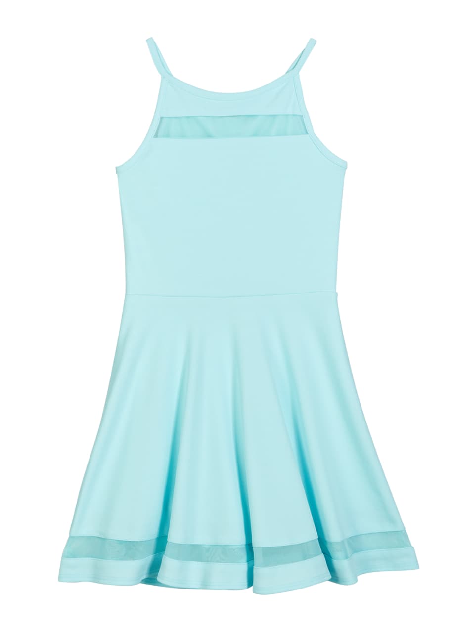 Image 1 of 1: The Tiffany Techno Crepe Dress w/ Mesh Inset Trim, Size S-XL