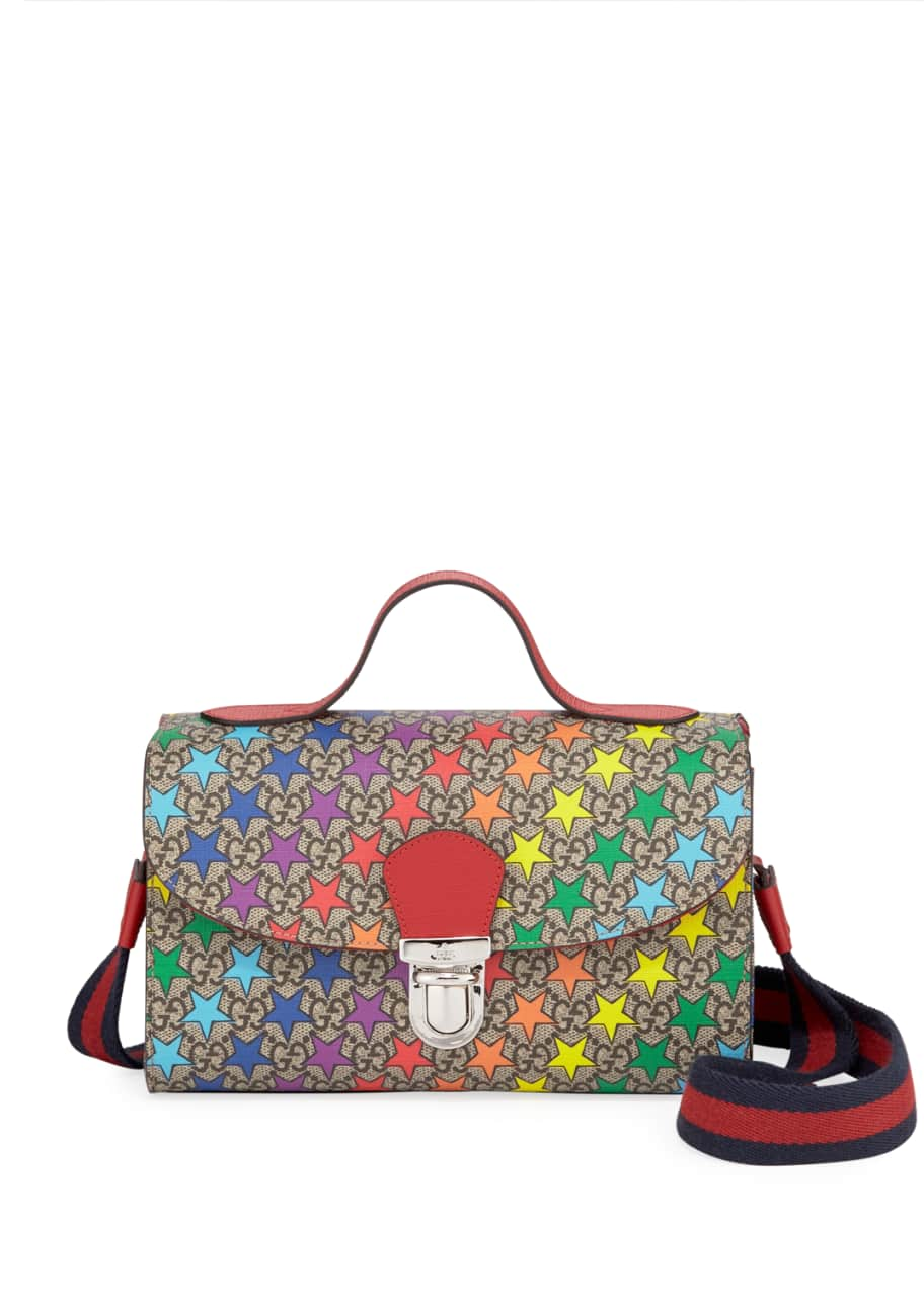 Gucci Kids' Rainbow-Star GG Supreme Top Handle Shoulder Bag - Bergdorf  Goodman