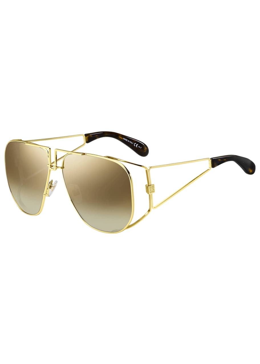 Image 1 of 1: Mirrored Shield Cutout Sunglasses