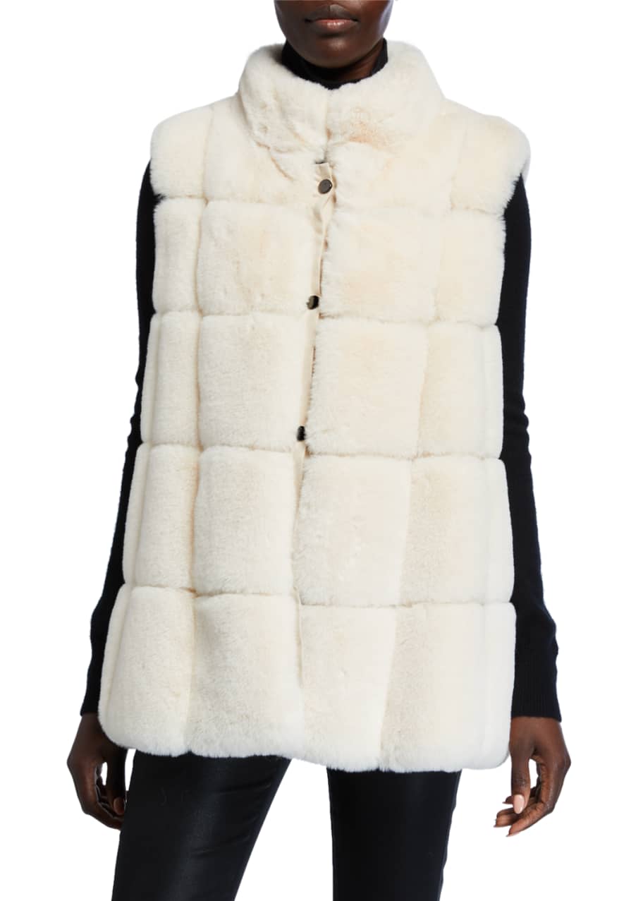 Belle fare modern faux fur vest Clearance