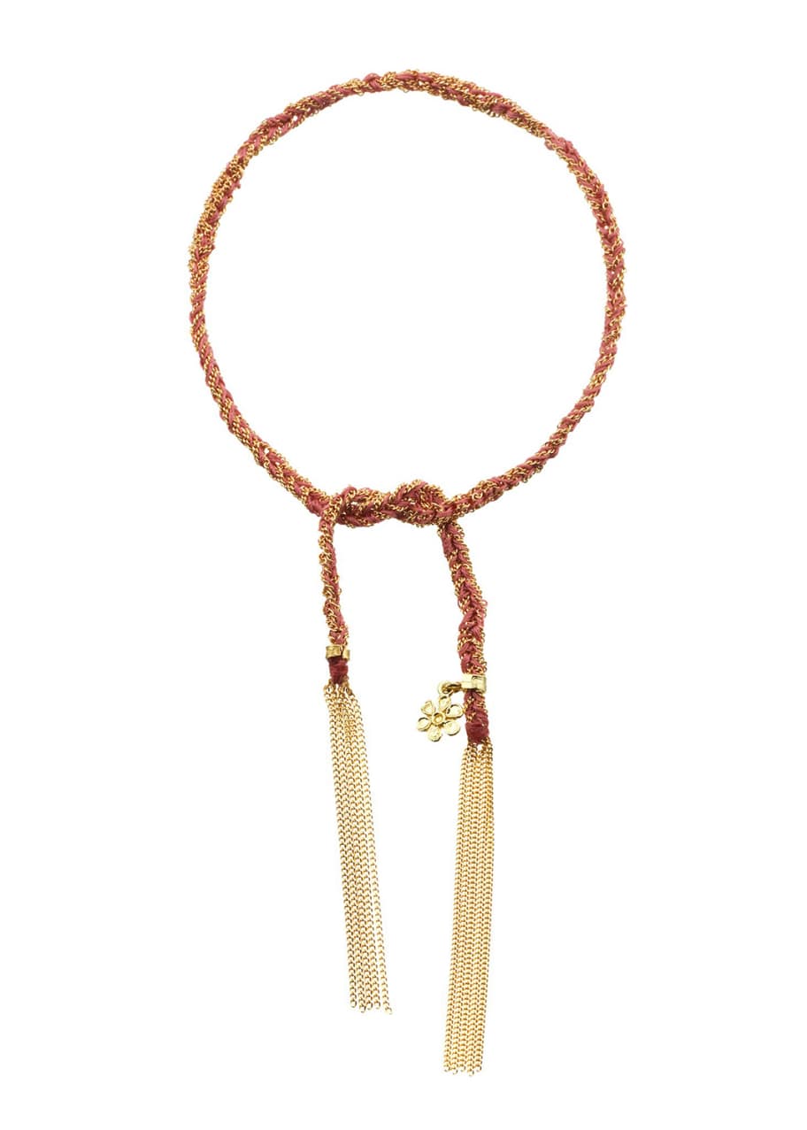 Carolina Bucci 18K Gold Pink Silk Lucky Bracelet with Flower - Bergdorf ...
