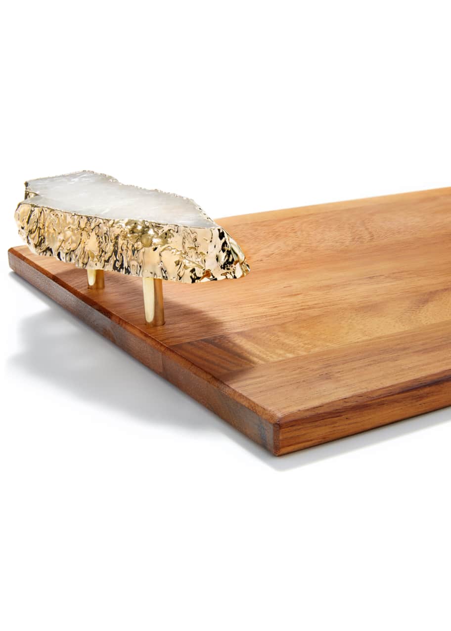 ANNA New York Bosque Small Wood Tray with Crystal Handles Bergdorf