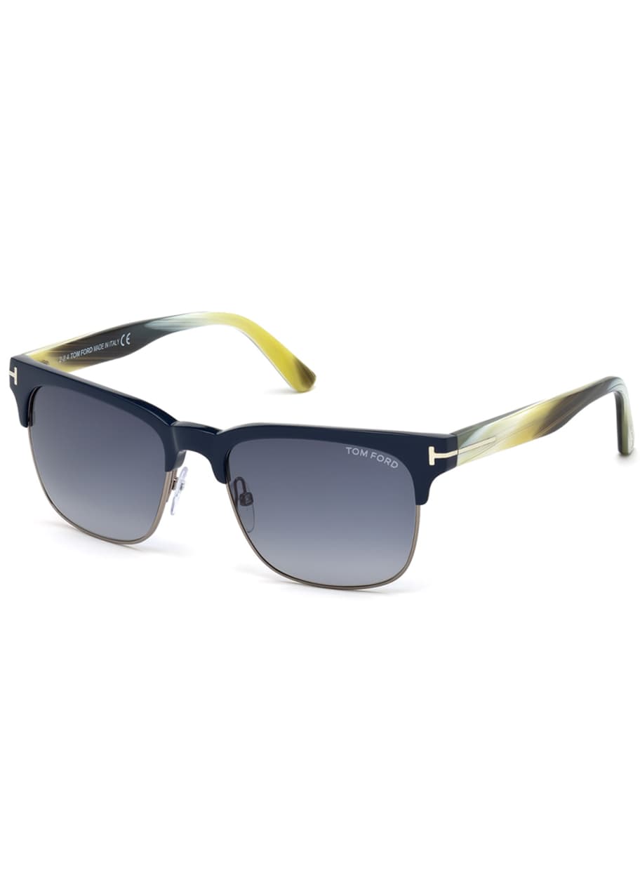 TOM FORD Buffalo Horn Sunglasses, Matte Blue - Bergdorf Goodman