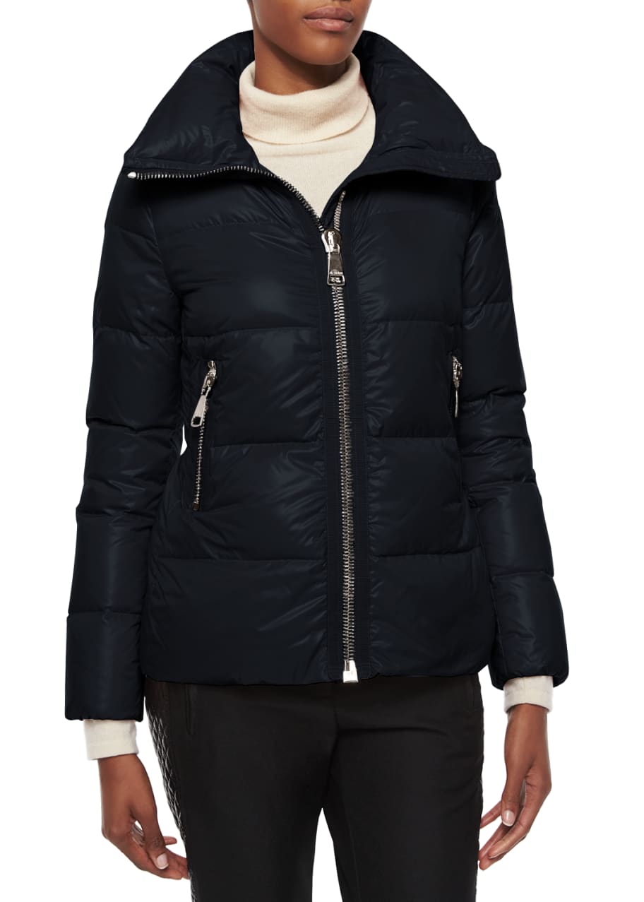 Moncler Joux High-Neck Puffer Jacket, Navy - Bergdorf Goodman