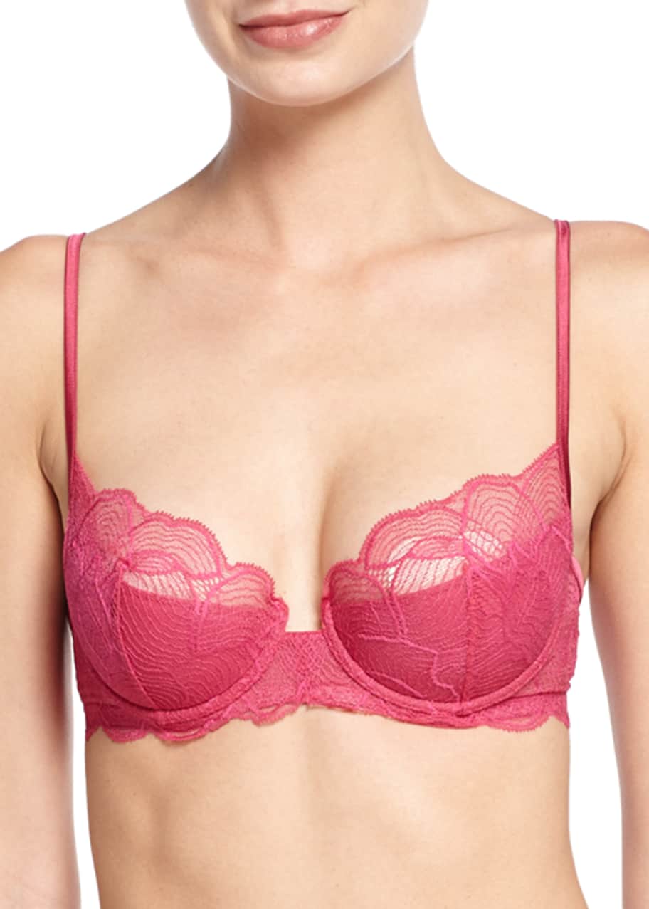 La Perla Silver Iris Lace Demi-Cup Bra, Pink - Bergdorf Goodman
