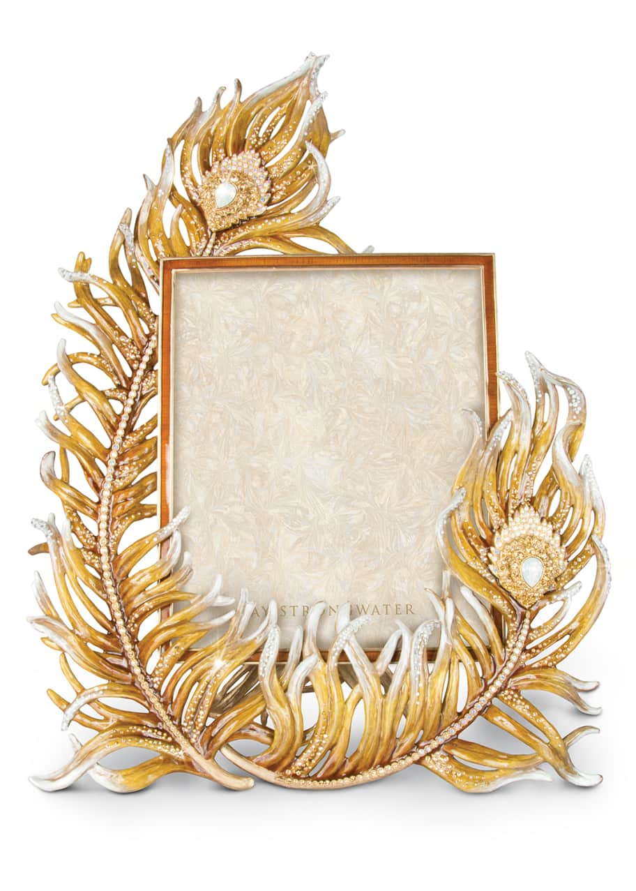 Jay Strongwater Peacock Feather 8" x 10" Picture Frame Bergdorf Goodman