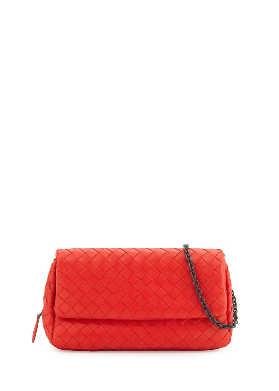 BOTTEGA VENETA Intrecciato Leather Crossbody Messenger Bag Red