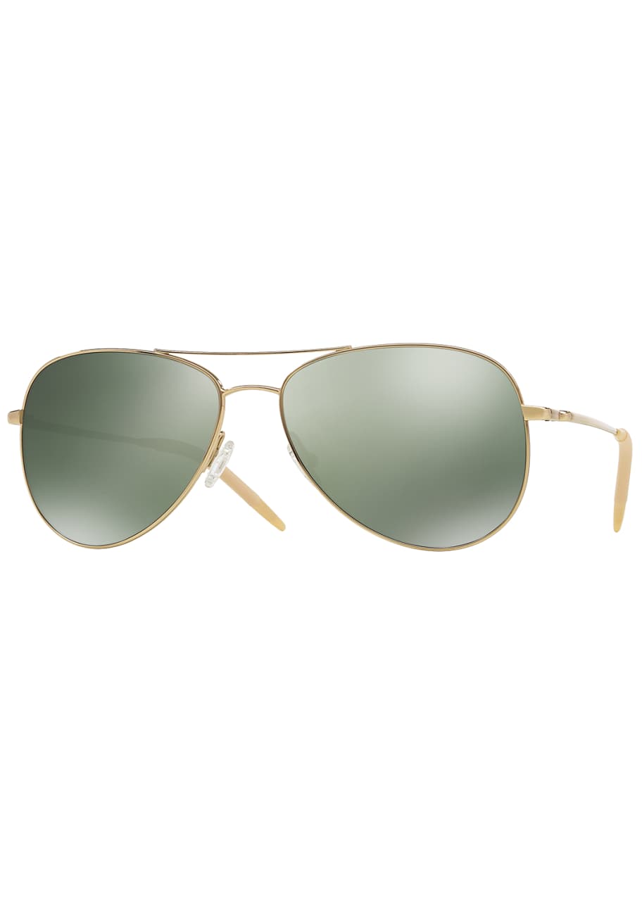 Oliver Peoples Kannon Polarized Aviator Sunglasses Gold Bergdorf Goodman