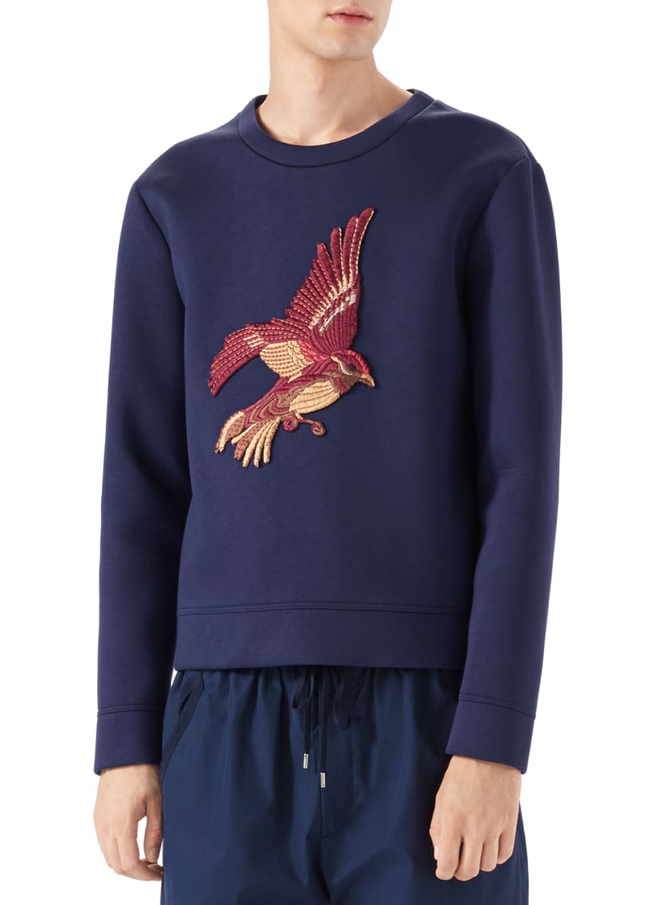 Embroidered bird sweatshirt sale