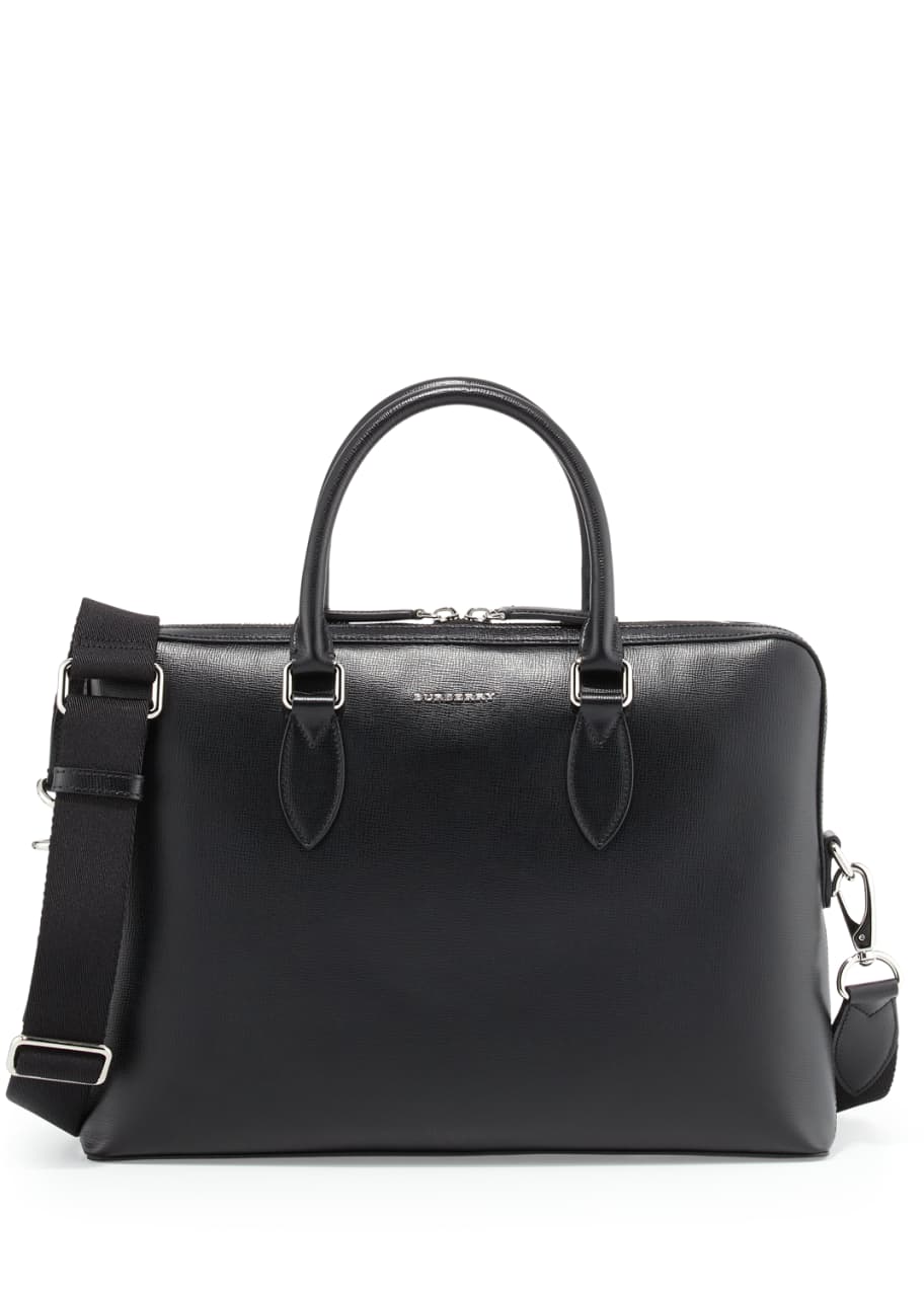 Burberry Barrow Grained Leather Briefcase Black Bergdorf Goodman