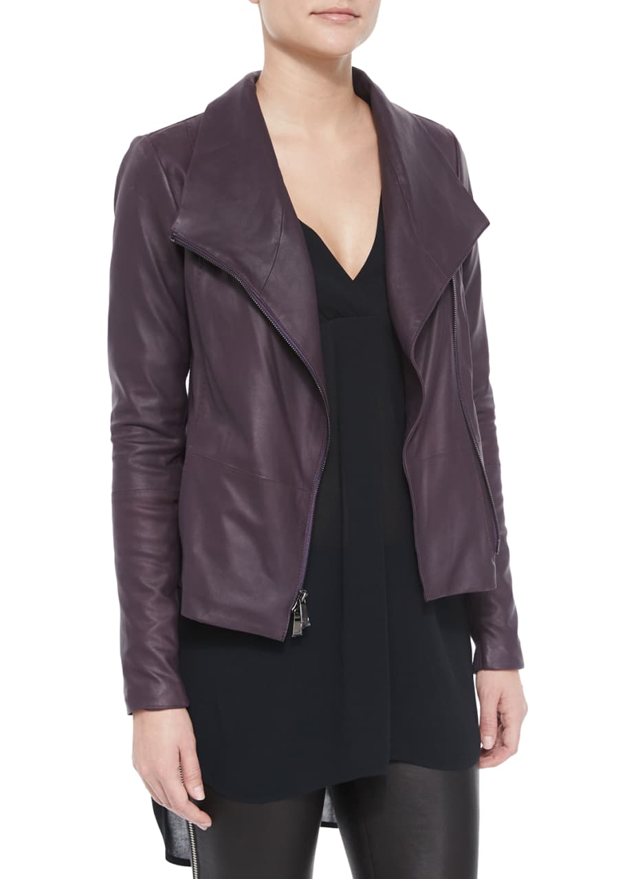 Vince Scuba Style Leather Jacket Rutabaga Bergdorf Goodman