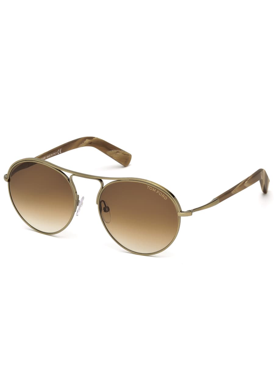 Tom Ford Jessie Rounded Aviator Sunglasses Goldbrown Bergdorf Goodman