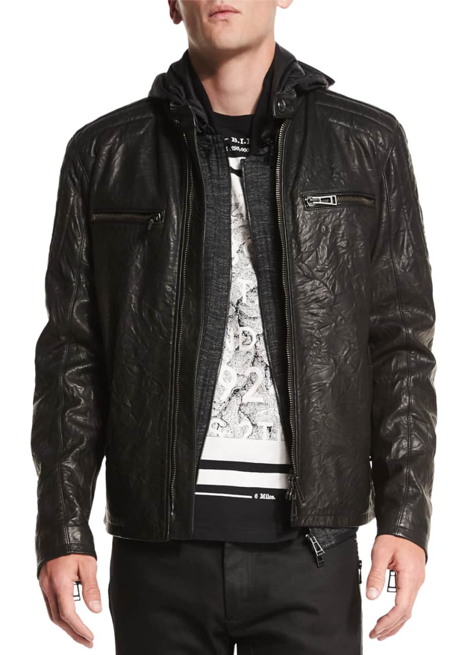 Belstaff Archer Coated Leather Jacket, Black - Bergdorf Goodman