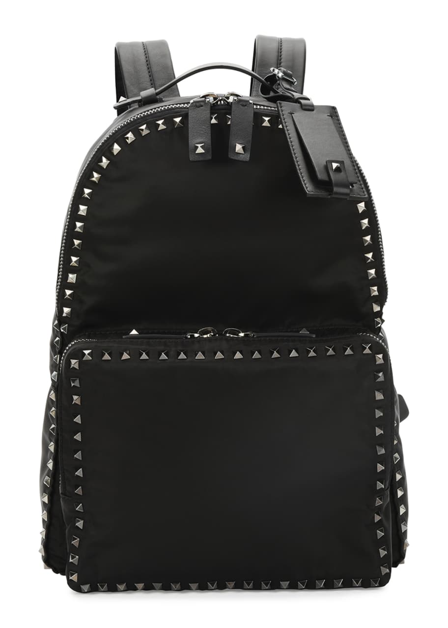 Valentino Rockstud Nylon Backpack, Black - Bergdorf Goodman