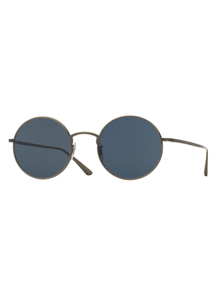 Oliver Peoples The Row After Midnight Round Sunglasses, Pewter/Blue -  Bergdorf Goodman